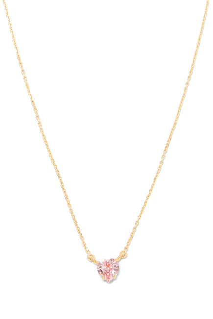 Valentina Heart Necklace, 18k Gold-Plated Brass & Crystal